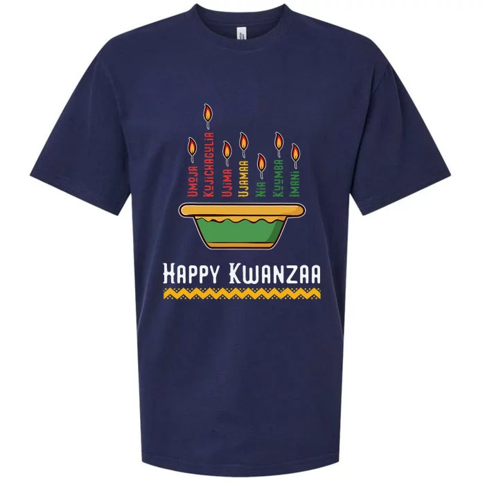 Happy Kwanzaa Kids 7 Principles of Kwanzaa Dec 26 - Jan 1 Sueded Cloud Jersey T-Shirt