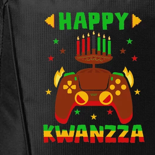 Happy Kwanzaa Video Gamer Kinara Candles African American City Backpack