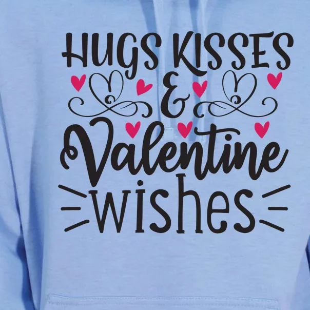 Hugs Kisses Valentine Wishes Unisex Surf Hoodie