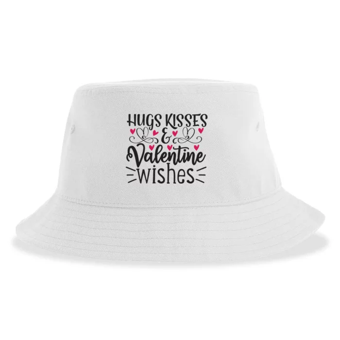 Hugs Kisses Valentine Wishes Sustainable Bucket Hat