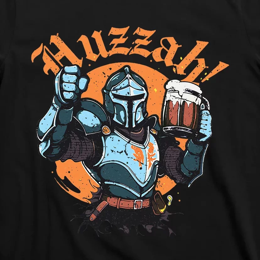 Huzzah Knight With Mead Funny Ren Faire T-Shirt