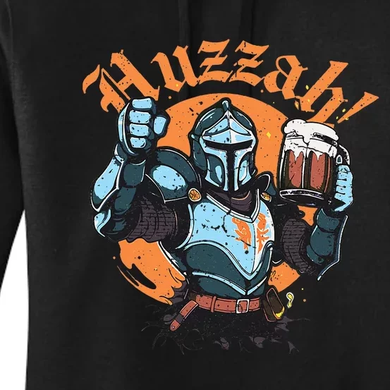 Huzzah Knight With Mead Funny Ren Faire Women's Pullover Hoodie