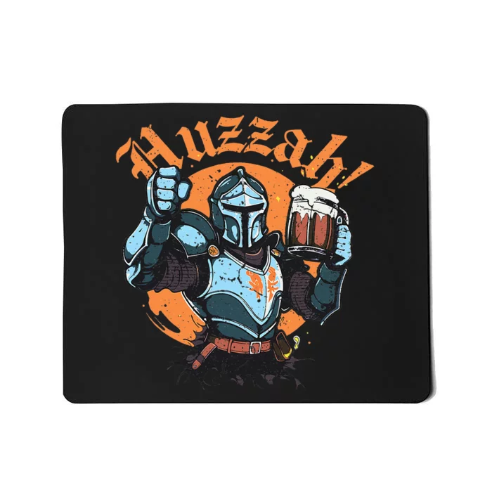 Huzzah Knight With Mead Funny Ren Faire Mousepad