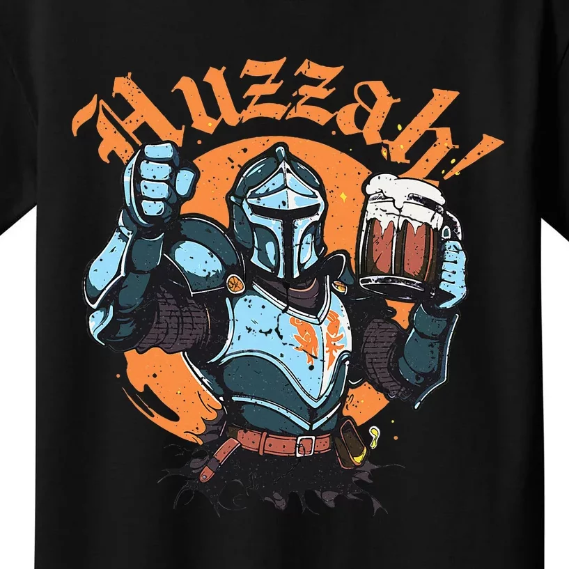 Huzzah Knight With Mead Funny Ren Faire Kids T-Shirt