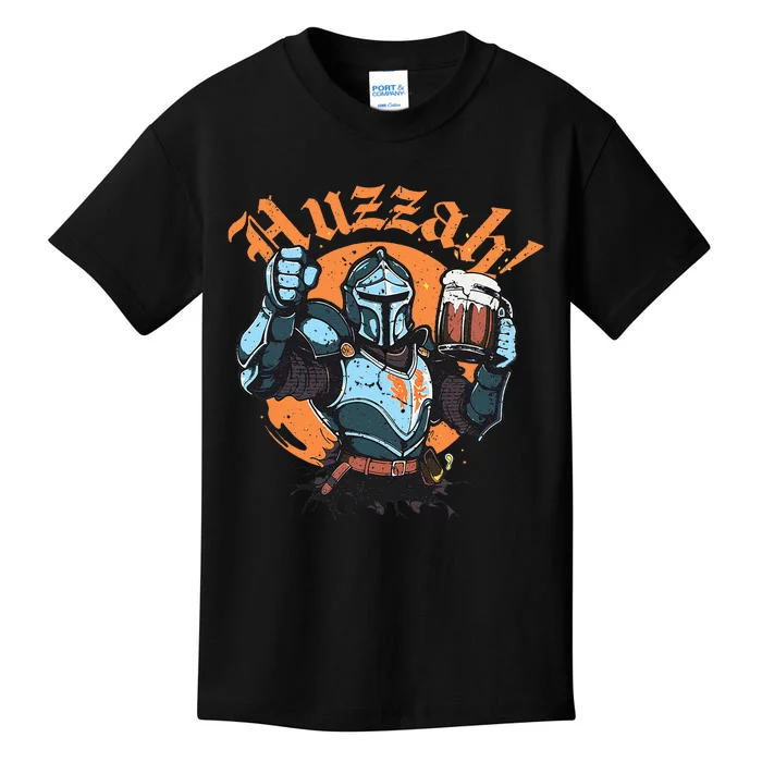 Huzzah Knight With Mead Funny Ren Faire Kids T-Shirt