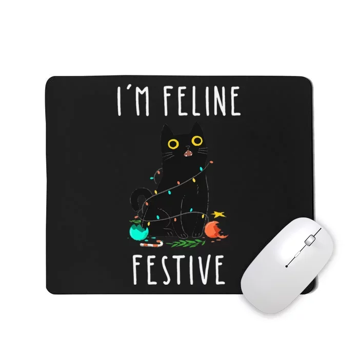 Hilarious Kitty Xmas Celebration Mousepad