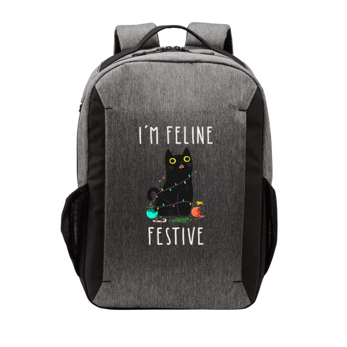 Hilarious Kitty Xmas Celebration Vector Backpack