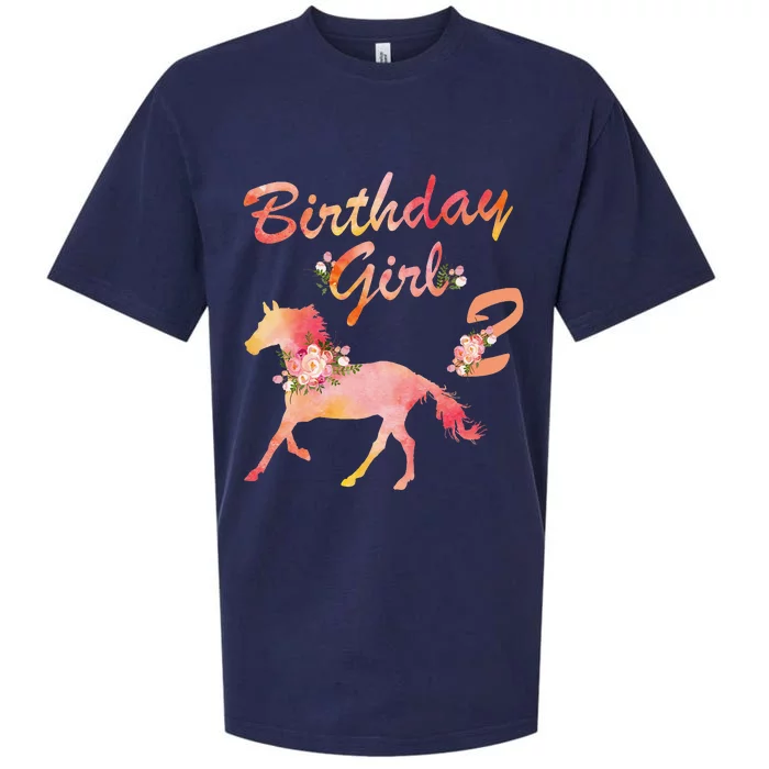 Horse Lover 2nd Birthday For Girl Love Horses 2 Years Old Sueded Cloud Jersey T-Shirt