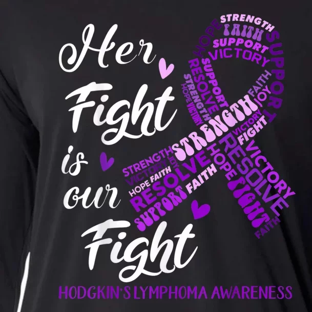 Hodgkins Lymphoma Awareness Hodgkins Lymphoma Awareness Her Fight Is Our Fight Cooling Performance Long Sleeve Crew