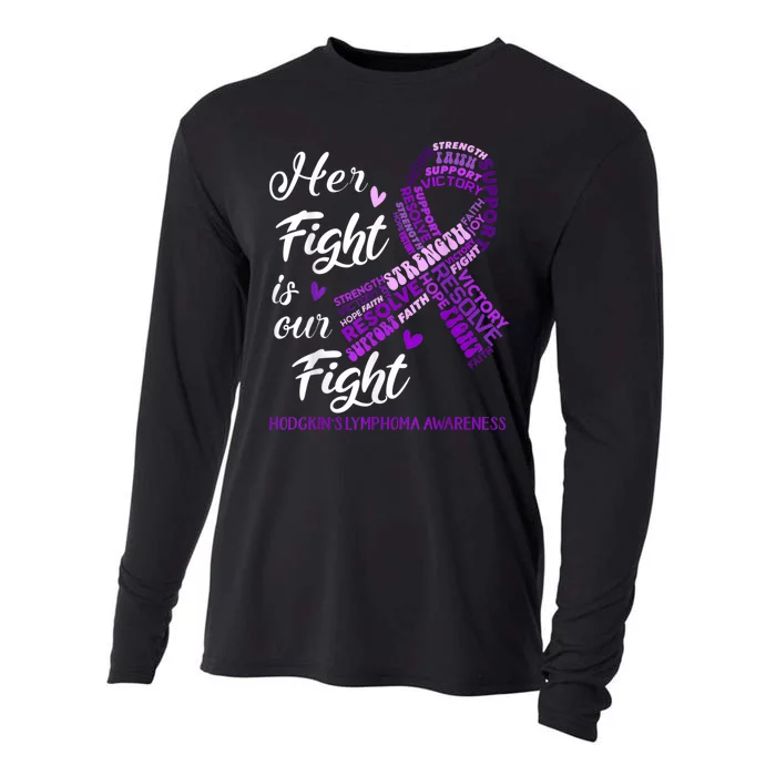 Hodgkins Lymphoma Awareness Hodgkins Lymphoma Awareness Her Fight Is Our Fight Cooling Performance Long Sleeve Crew