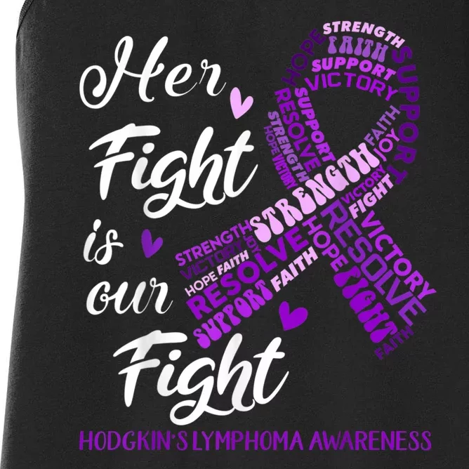 Hodgkins Lymphoma Awareness Hodgkins Lymphoma Awareness Her Fight Is Our Fight Women's Racerback Tank