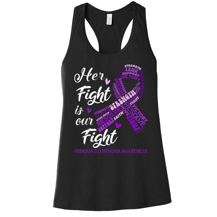 Hodgkins Lymphoma Awareness Hodgkins Lymphoma Awareness Her Fight Is Our Fight Women's Racerback Tank