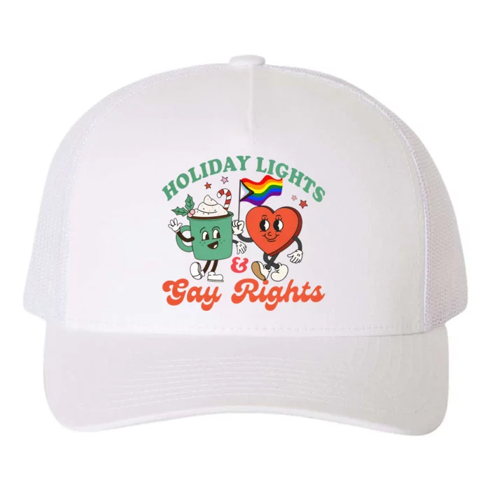 Holiday Lights And Gay Rights Lgbtq Pride Christmas Yupoong Adult 5-Panel Trucker Hat