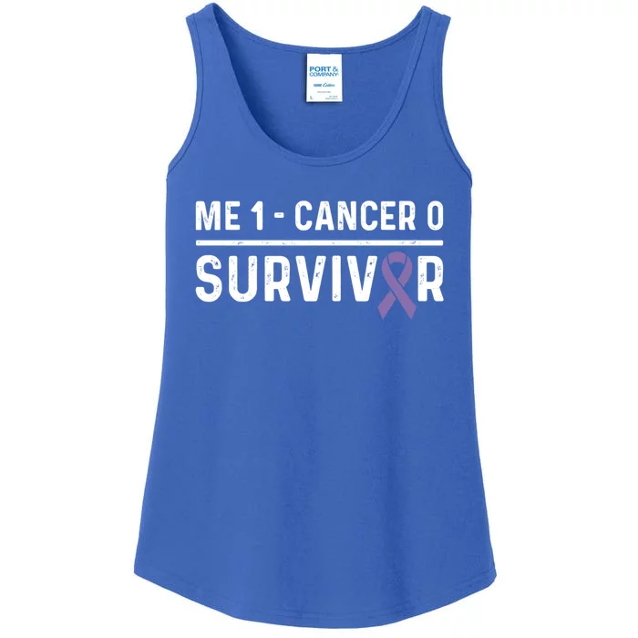 Hodgkin Lymphoma Awareness Purple Ribbon Survivor Remission Meaningful Gift Ladies Essential Tank