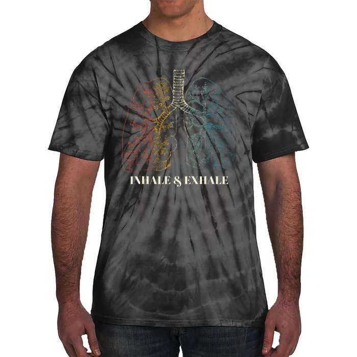 Human Lungs Anatomy Inhale Oxygen And Exhale Carbon Dioxide Tie-Dye T-Shirt