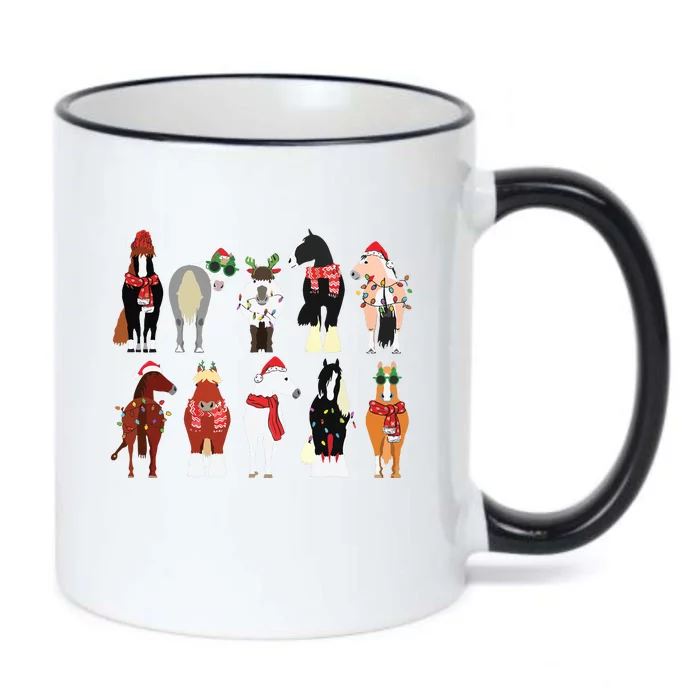 Horse Lover Animal Christmas Farm Animals Funny Black Color Changing Mug