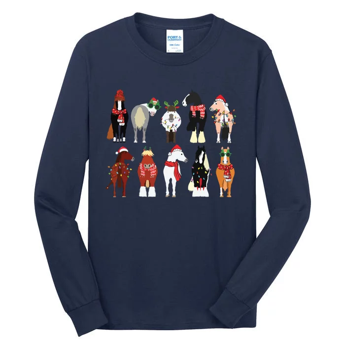 Horse Lover Animal Christmas Farm Animals Funny Tall Long Sleeve T-Shirt