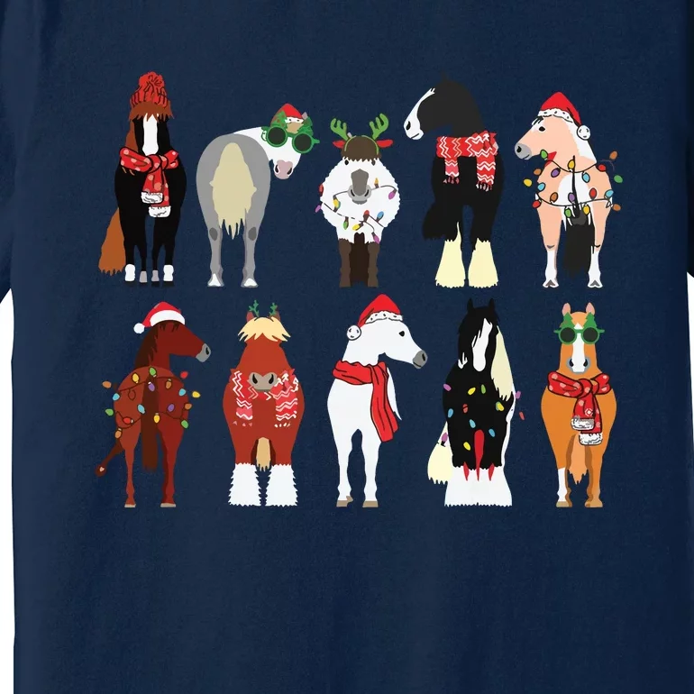 Horse Lover Animal Christmas Farm Animals Funny Premium T-Shirt