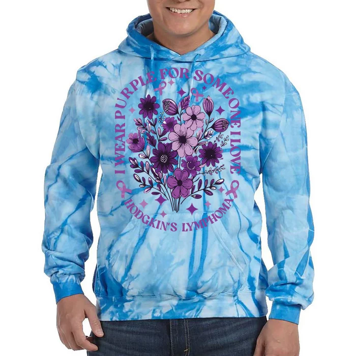 Hodgkin‘S Lymphoma Awareness Wildflower I Wear Purple For Hodgkin‘S Tie Dye Hoodie