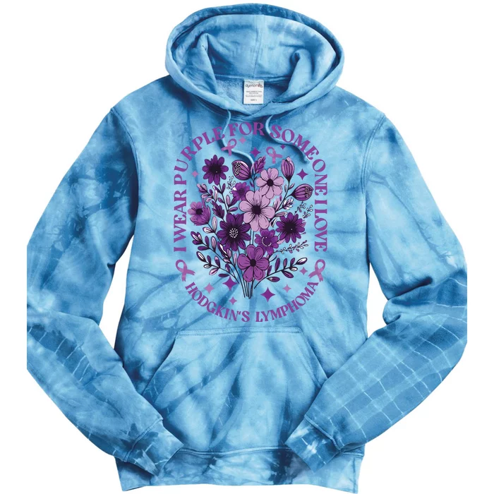 Hodgkin‘S Lymphoma Awareness Wildflower I Wear Purple For Hodgkin‘S Tie Dye Hoodie