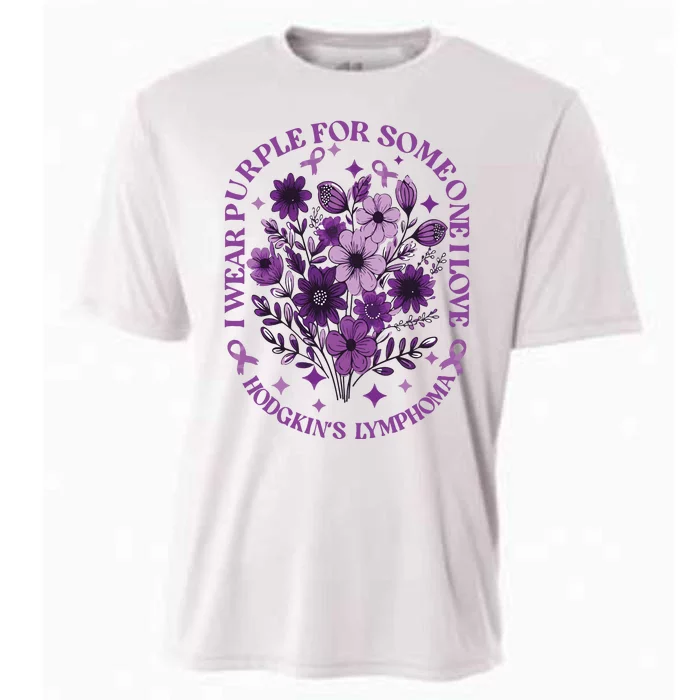 Hodgkin‘S Lymphoma Awareness Wildflower I Wear Purple For Hodgkin‘S Cooling Performance Crew T-Shirt