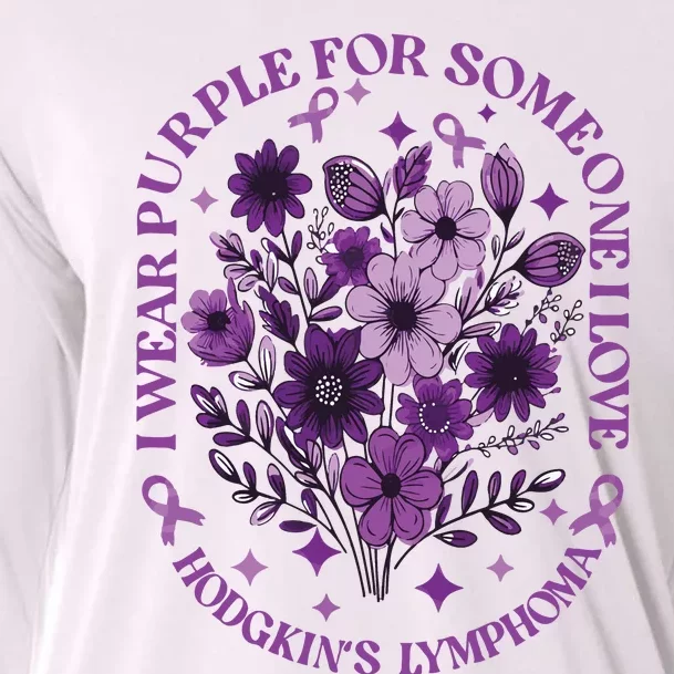 Hodgkin‘S Lymphoma Awareness Wildflower I Wear Purple For Hodgkin‘S Cooling Performance Long Sleeve Crew