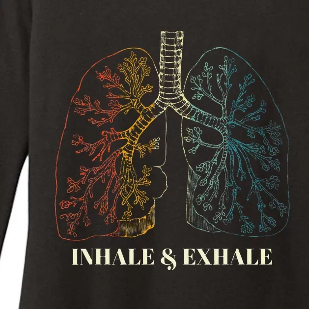 Human Lungs Anatomy Inhale Oxygen And Exhale Carbon Dioxide Womens CVC Long Sleeve Shirt