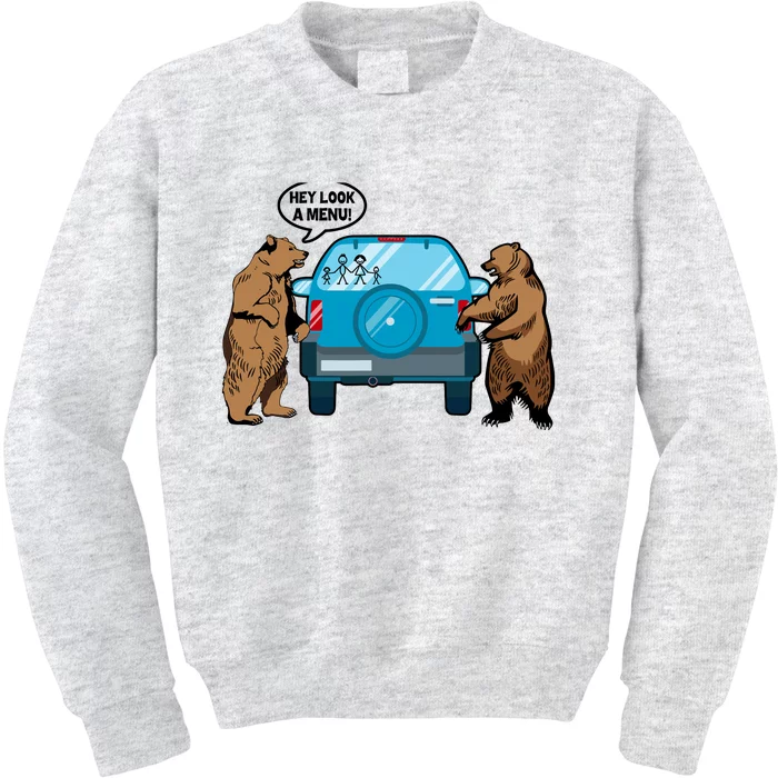 Hey Look Au Funny Camping Camper Hiking Bear Outdoor Kids Sweatshirt