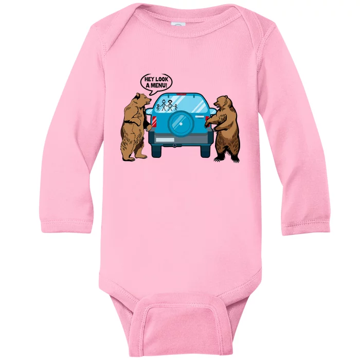 Hey Look Au Funny Camping Camper Hiking Bear Outdoor Baby Long Sleeve Bodysuit