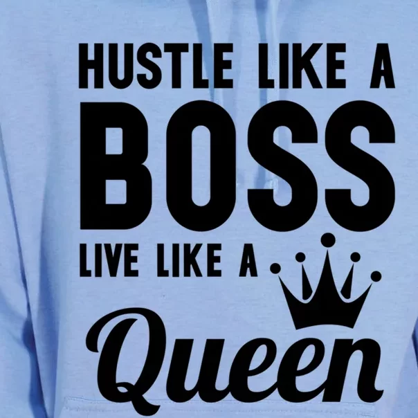 Hustle Like A Boss Live Like A Queen Cool Gift Wife Mom Boss Gift Unisex Surf Hoodie