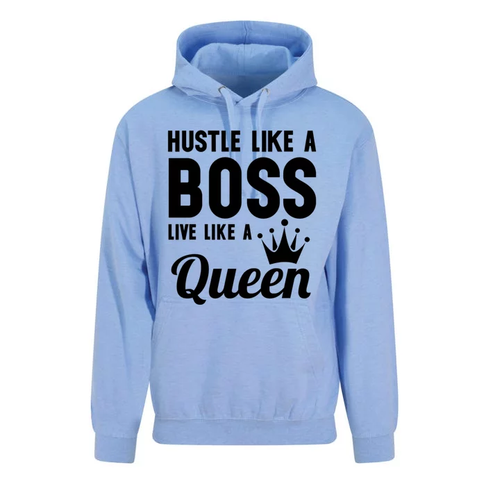 Hustle Like A Boss Live Like A Queen Cool Gift Wife Mom Boss Gift Unisex Surf Hoodie