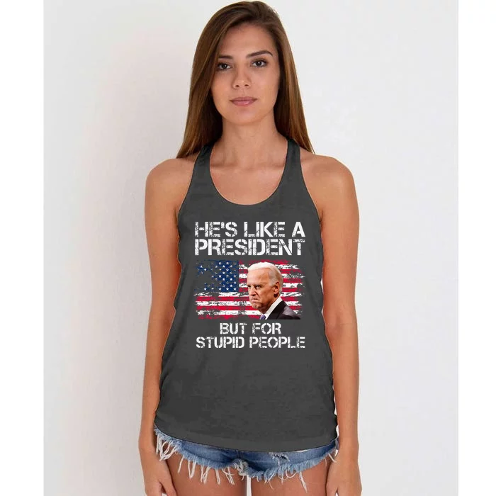 He’S Like A President But For Stupid People Women's Knotted Racerback Tank