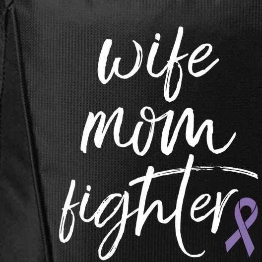 Hodgkin Lymphoma Awareness Purple Ribbon Wife Mom Fighter Gift City Backpack