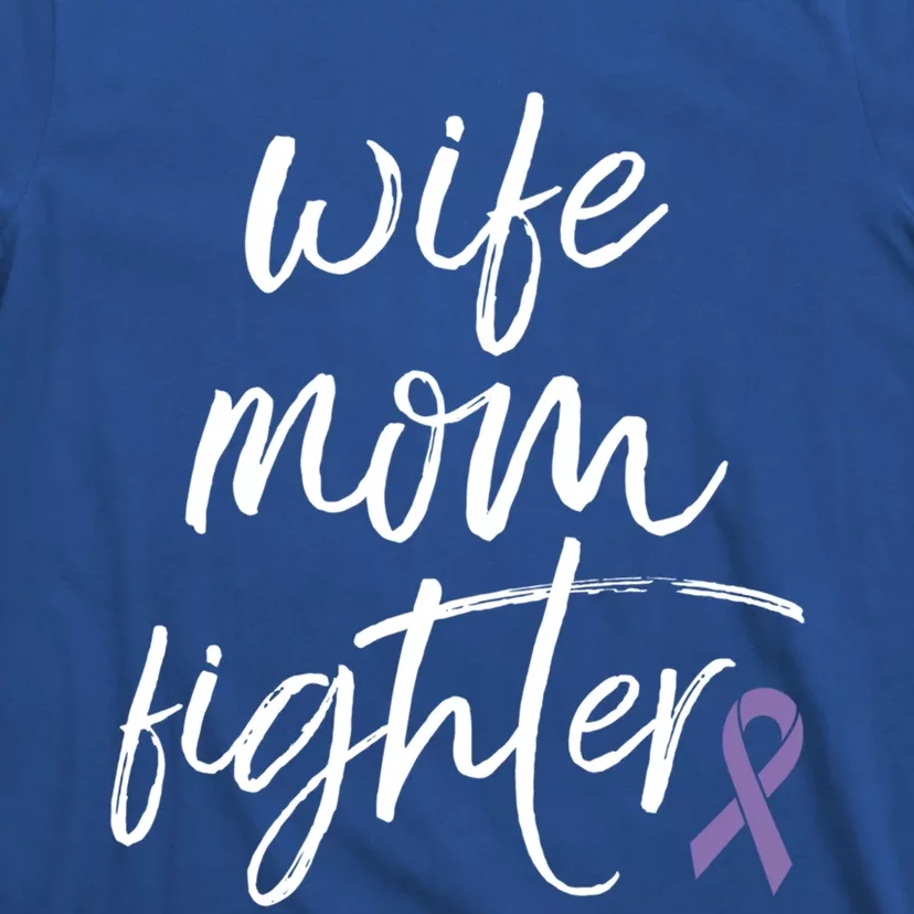 Hodgkin Lymphoma Awareness Purple Ribbon Wife Mom Fighter Gift T-Shirt