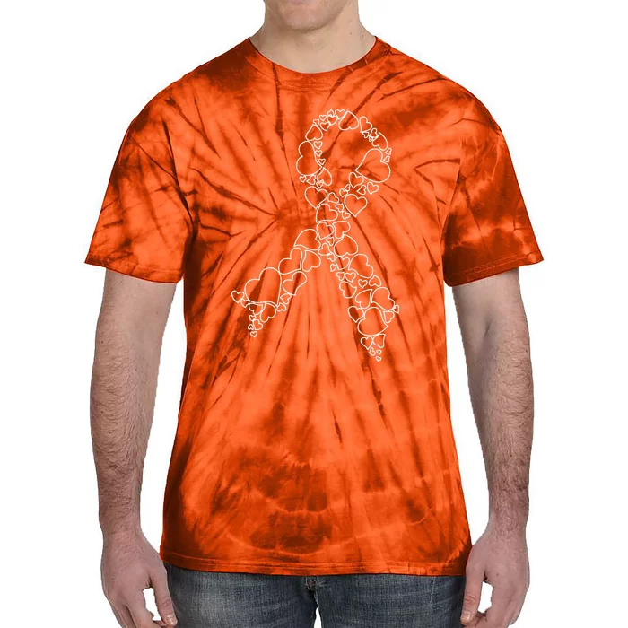 Heart Leukemia Awareness Month We Wear Orange Hope Support Tie-Dye T-Shirt