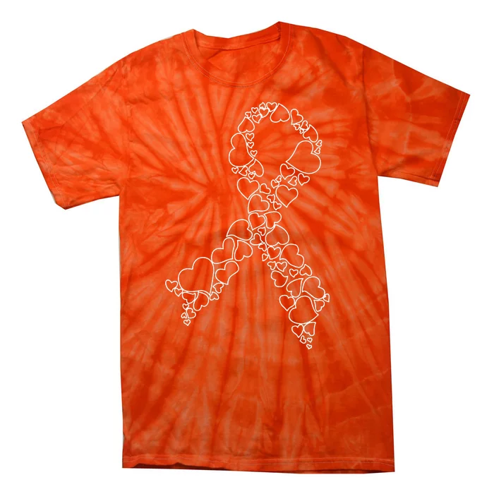 Heart Leukemia Awareness Month We Wear Orange Hope Support Tie-Dye T-Shirt