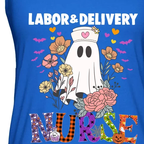 Halloween Labor And Delivery L And D Nurse Ghost Pumpkins Fall Gift Ladies Essential Flowy Tank