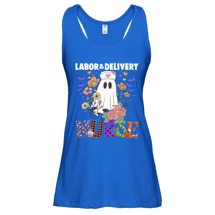 Halloween Labor And Delivery L And D Nurse Ghost Pumpkins Fall Gift Ladies Essential Flowy Tank