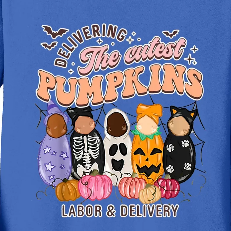 Halloween Labor And Delivery Nurse Halloween L And D Nurse Great Gift Kids Long Sleeve Shirt