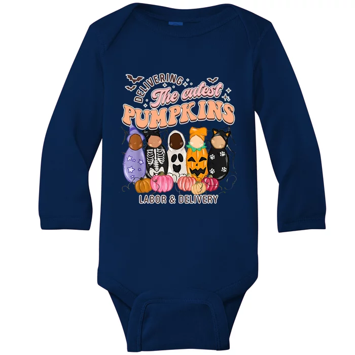 Halloween Labor And Delivery Nurse Halloween L And D Nurse Great Gift Baby Long Sleeve Bodysuit