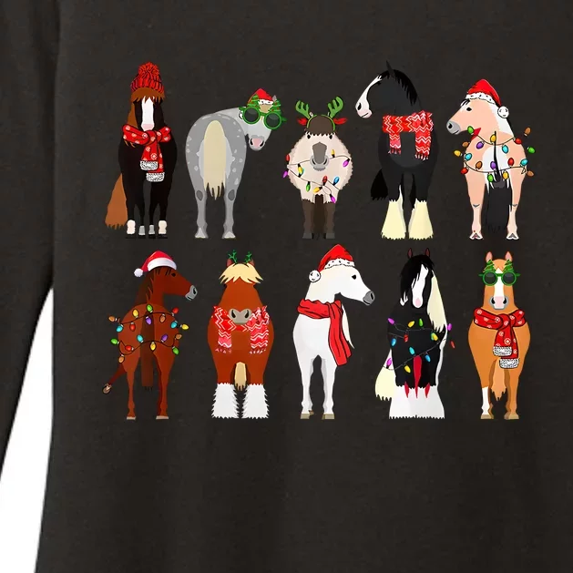 Horse Lover Animal Christmas Farm Animals Funny Horse Farmer Womens CVC Long Sleeve Shirt