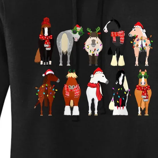 Horse Lover Animal Christmas Farm Animals Funny Horse Farmer Women's Pullover Hoodie