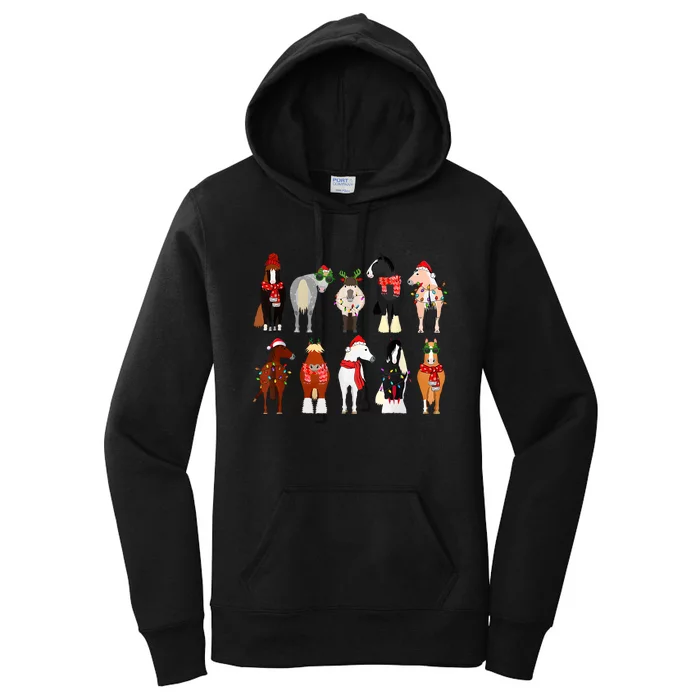 Horse Lover Animal Christmas Farm Animals Funny Horse Farmer Women's Pullover Hoodie