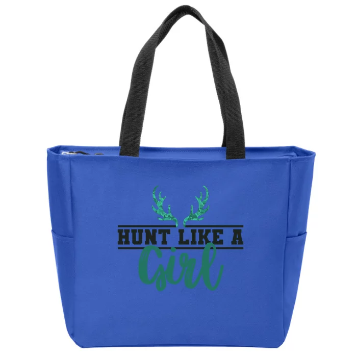 Hunt Like A Funny Deer Hunter Camo Print Hunting Lover Gift Zip Tote Bag