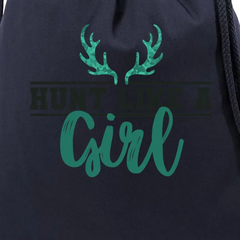 Hunt Like A Funny Deer Hunter Camo Print Hunting Lover Gift Drawstring Bag