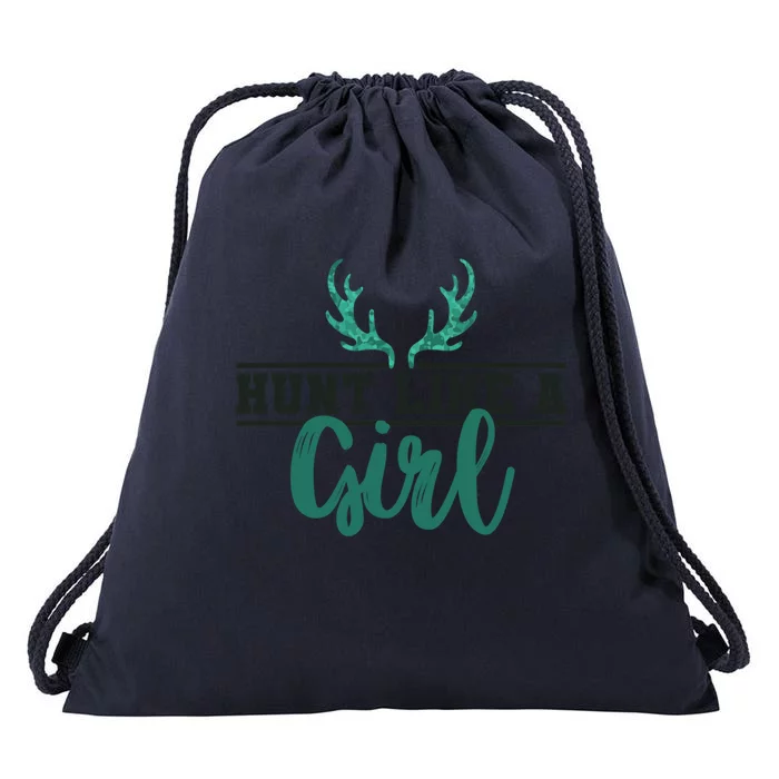 Hunt Like A Funny Deer Hunter Camo Print Hunting Lover Gift Drawstring Bag