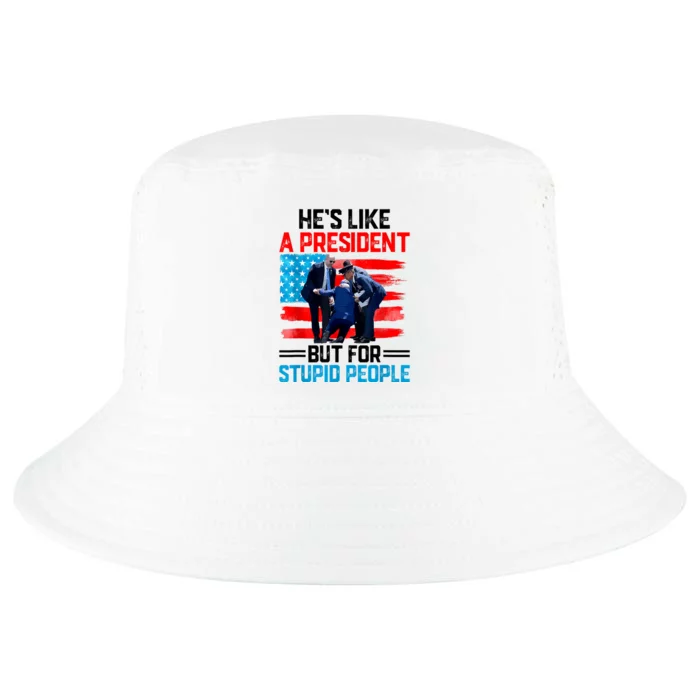 Hes Like A President But For Stupid People Biden Falling Cool Comfort Performance Bucket Hat