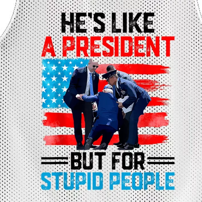 Hes Like A President But For Stupid People Biden Falling Mesh Reversible Basketball Jersey Tank