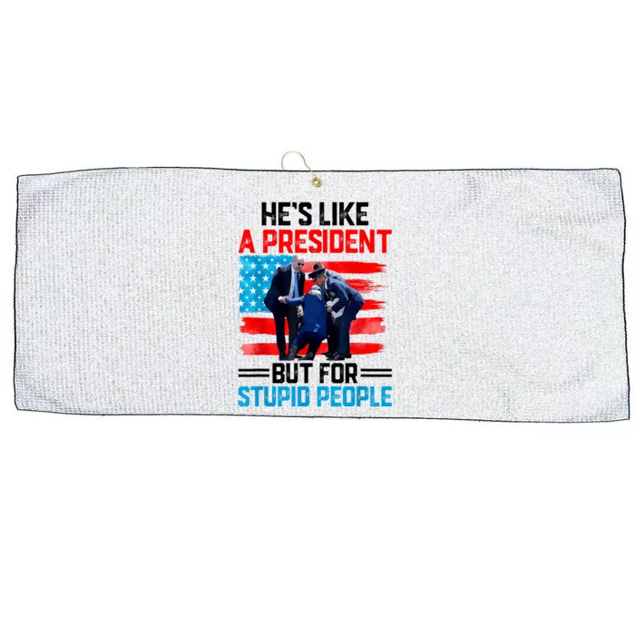 Hes Like A President But For Stupid People Biden Falling Large Microfiber Waffle Golf Towel