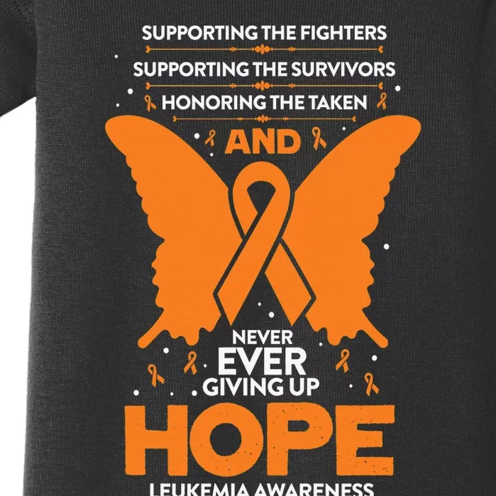 Hope Leukemia Awareness Butterfly Cancer Fighter Survivor Baby Bodysuit